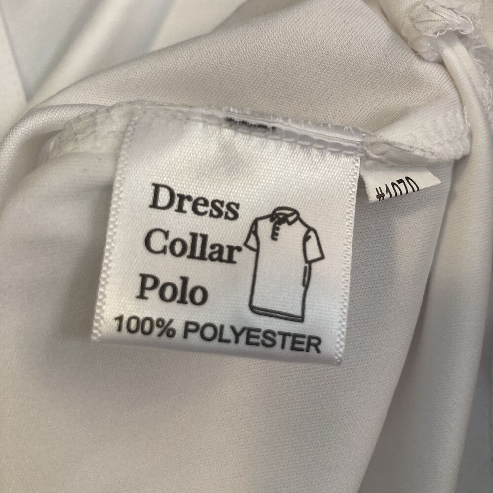 Collars & Co Dress Semi-spread Collar Polo Short Sleeve Sz Medium White NWOT - Picture 7 of 8